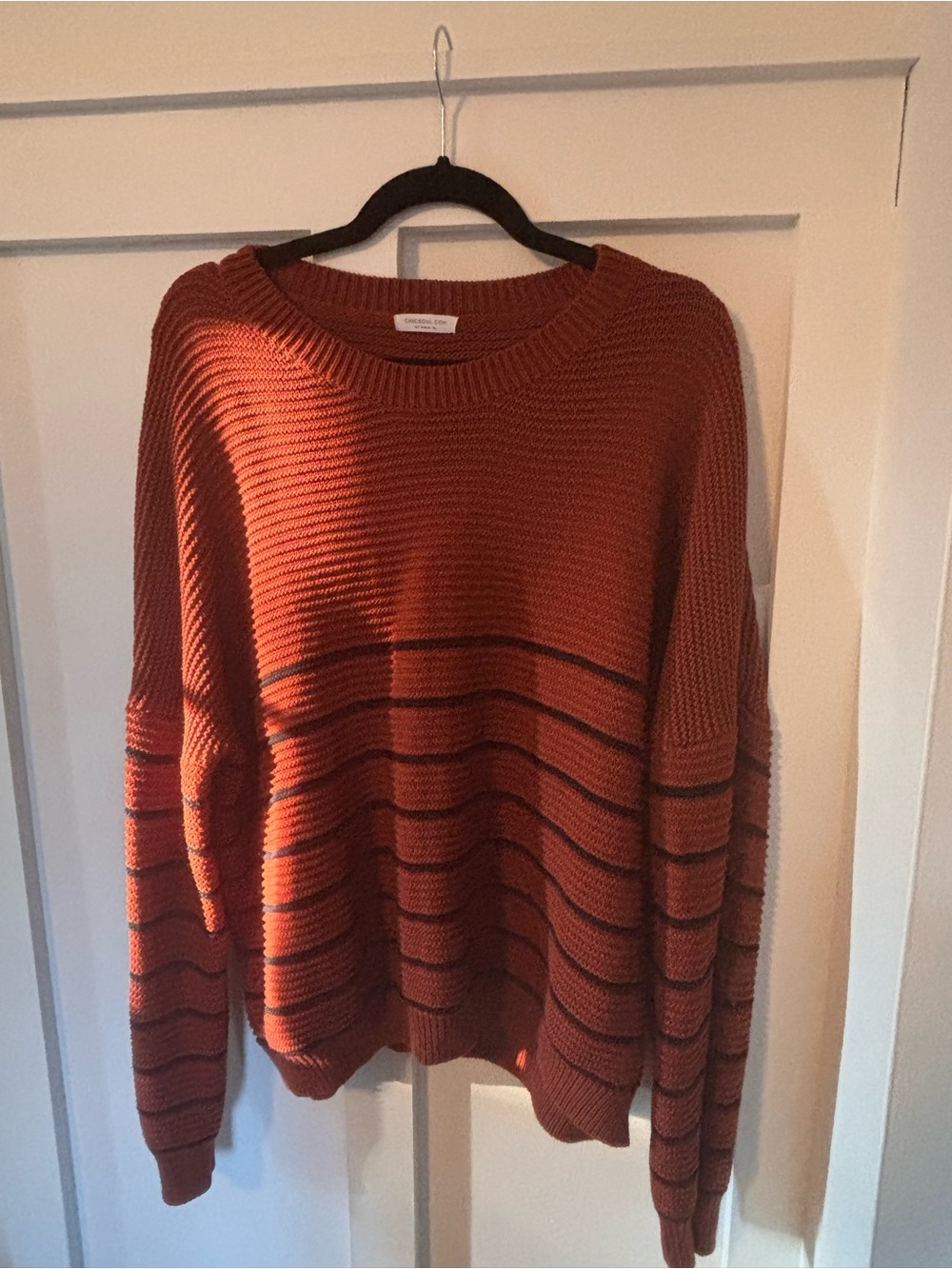 ChicSoul Rust Knit Crewneck Sweater